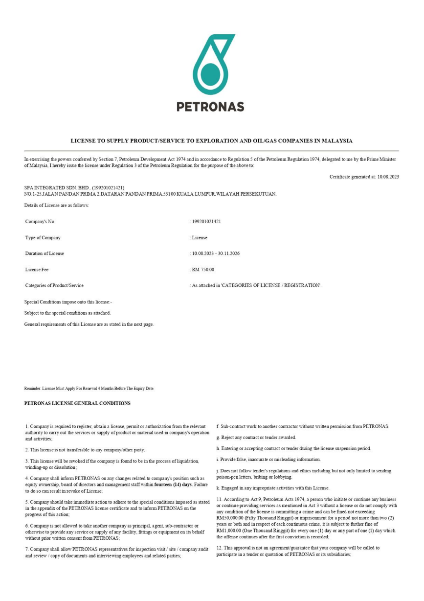 Sijil Lesen Petronas